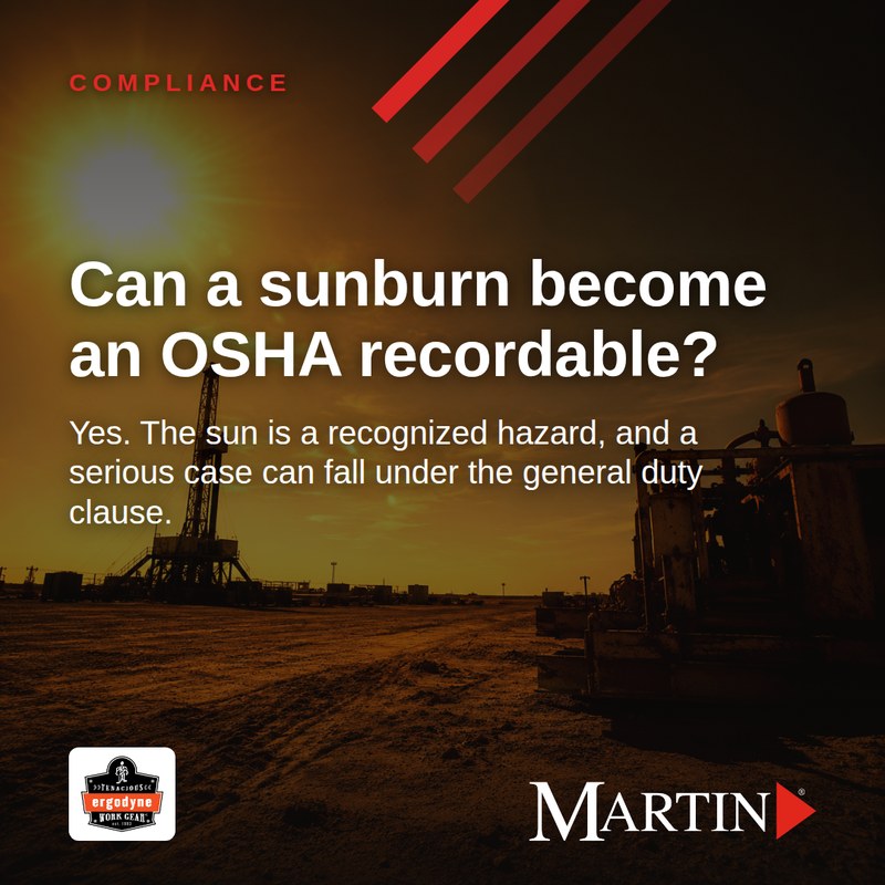 Martin Supply and Ergodyne heat safety card