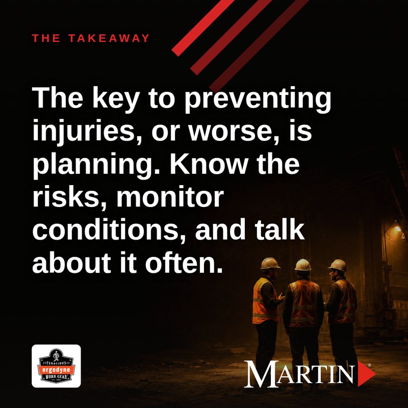 Martin Supply and Ergodyne heat safety card