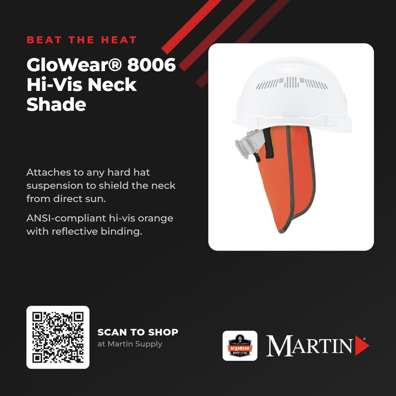 Martin Supply and Ergodyne product card with scan-to-shop QR code